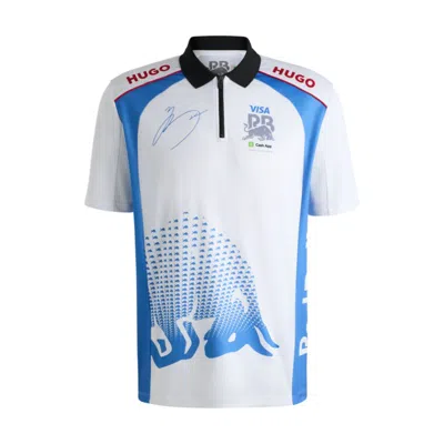 Hugo Boss X Vcarb Polo Shirt With Yuki Tsunoda Artwork In White