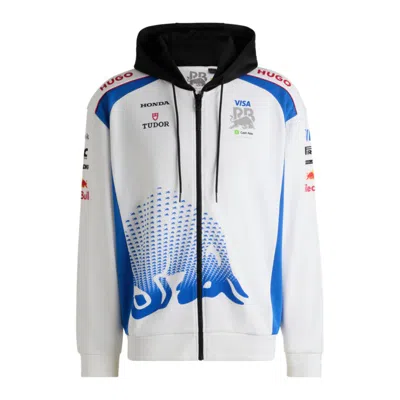 Hugo Boss X Vcarb Zip-up Fanwear Hoodie With Bull Motif In White