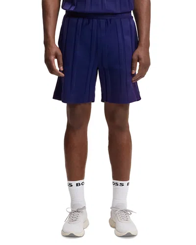 Hugo Boss X World Cup Luxe Huxley 7 Stripe Shorts In Blue