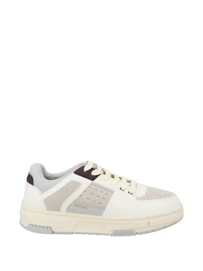 Hugo Boss Yarrow Tenn Lace-up Sneakers In Neutral