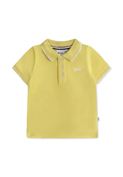 Hugo Boss Yellow Polo Shirt For Baby Boy With Logo