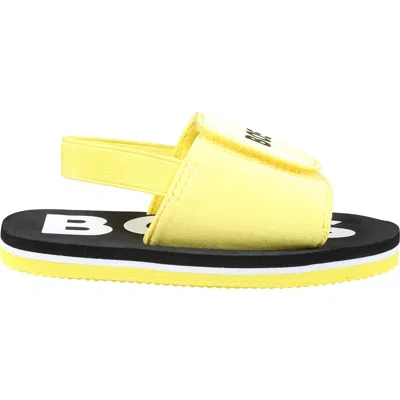 Hugo Boss Kids' Yellow Sandals For Boy With Logo