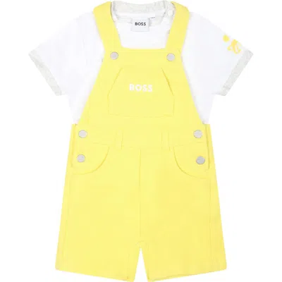 Hugo Boss Yellow Suit For Baby Boy With Logo