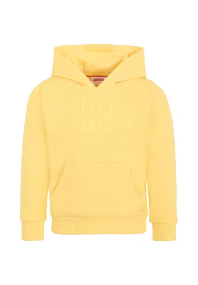 Hugo Boss Kids' Yellow Sweatshirt For Boy With Logo