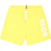 Hugo Boss Yellow Swim Shorts For Baby Boy With Logo In Yellow