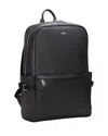 Hugo Boss Structured-leather Backpack With Silver-tone Logo In Black
