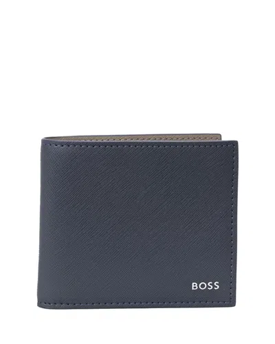 Hugo Boss Zair Bifold Wallet In Medium Blue