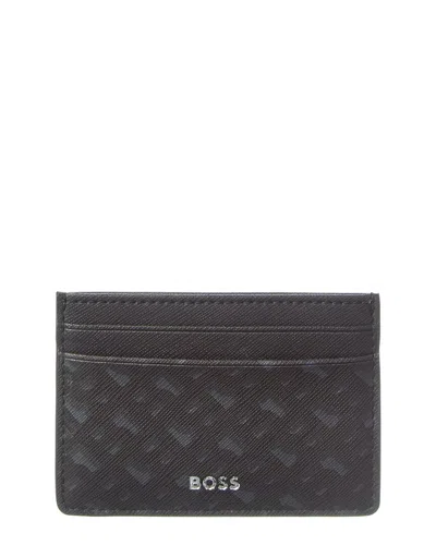 Hugo Boss Zair Leather Card Case In Brown