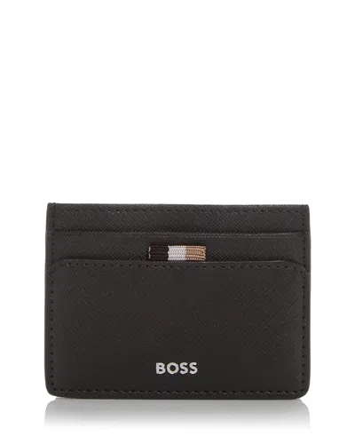 Hugo Boss Zair Leather Card Case In Brown