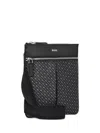 Hugo Boss Zair Logo-pattern Messenger Bag In Black