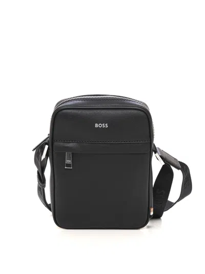 Hugo Boss Zair-ns-zip Shoulder Bag In Black