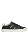 Hugo Boss Faux-leather Trainers With Plain And Grained Textures In Negro