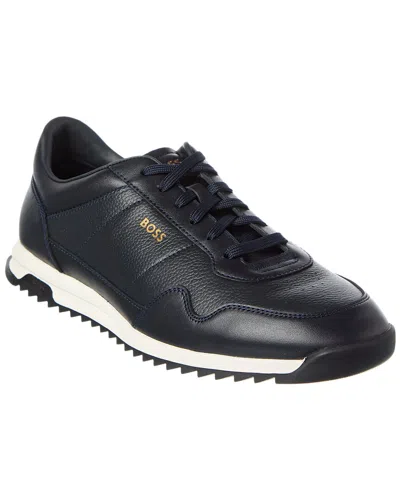 Hugo Boss Zayn Leather Sneaker In Black