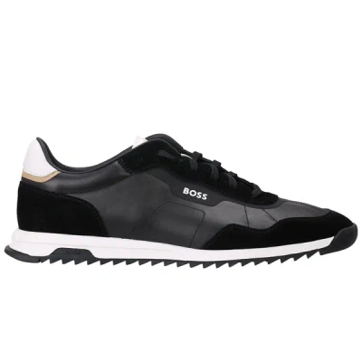 Hugo Boss Sneakers Open Blue Zayn Wash Effect In Black
