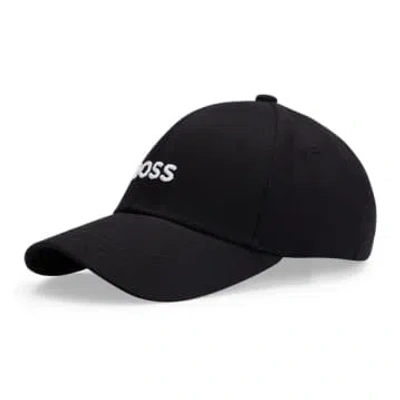 Hugo Boss Zed Embroidered Cotton Cap In Black