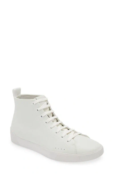 Hugo Boss Zero Hi-top Leather Sneaker In White