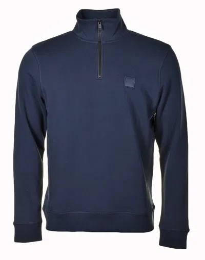 Hugo Boss Zetrust Quarter Zip Sweatshirt Dark Blue