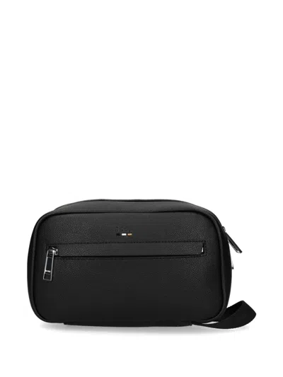 Hugo Boss Zip-around Wash Bag In Black