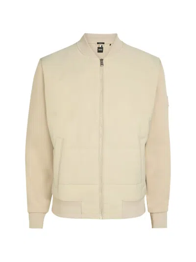 Hugo Boss Zip Bomber Jacket In Brown