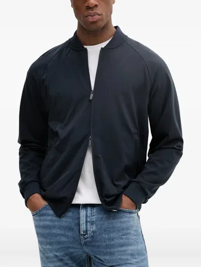 Hugo Boss Zip-fastening Bomber Jacket In Black
