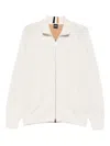 Hugo Boss Long Sleeve Zip-up Sweater In Neutral