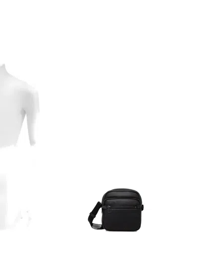 Hugo Boss Zip-fastening Faux-leather Messenger Bag In Black