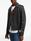 Hugo Boss Zip-fastening Leather Biker Jacket In Black