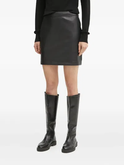 Hugo Boss Zip-fastening Mini Straight Skirt In Black