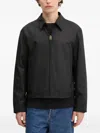 Hugo Boss Zip-front Collared Jacket In Black