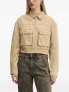 Hugo Boss Zip-front Cotton Jacket In Brown