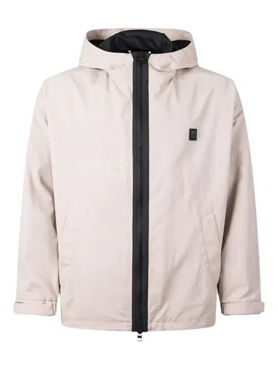 Hugo Boss Zip-front Hooded Jacket In Neutral