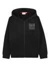 Hugo Boss Zip-front Hoodie In Black