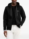 Hugo Boss Zip-front Hoodie In Black