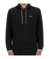 Hugo Boss Boss Structured Zipper Hoodie In Black