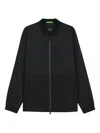 Hugo Boss Water-repellent Bomber Jacket With Double B Monogram Jacquard In Black