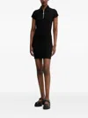 Hugo Boss Zip-front Polo Mini Dress In Black