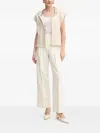 Hugo Boss Zip-front Sleeveless Hoodie In Neutral