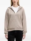 Hugo Boss Zip Hooded Hoodie In Neutral