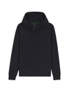 Hugo Boss Mens Dark Blue Branded Pouch-pocket Stretch-jersey Hoody Xl In Blue