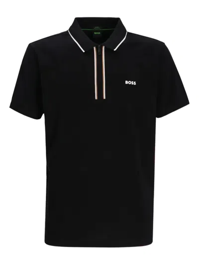 Hugo Boss Mens Black Logo-print Short-sleeve Cotton-jersey Polo Shirt Xl