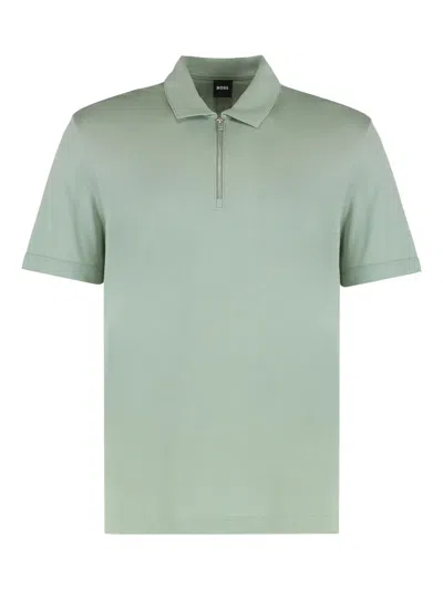 HUGO BOSS ZIP-NECK POLO SHIRT