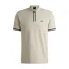 Hugo Boss Boss By  Men's Cotton-pique Zip-neck Polo In Green