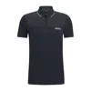 Hugo Boss Zip-neck Slim-fit Polo Shirt With Mesh Details In Grey