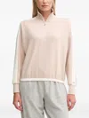 Hugo Boss Zip-neck Sweater In Pink