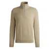 HUGO BOSS ZIP-NECK SWEATER WITH SOFTSHELL TRIMS
