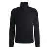 Hugo Boss Zip-neck Sweater In Virgin Wool With Logo Embroidery In Blue