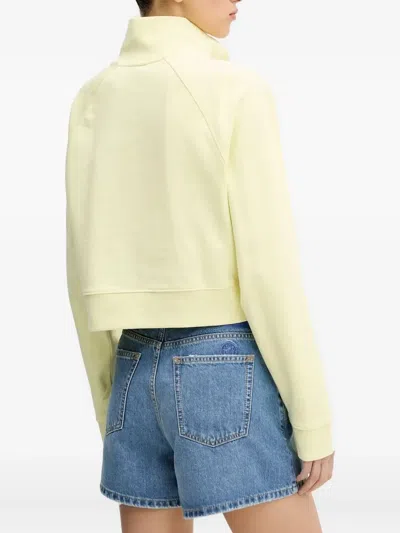Hugo Boss Zip-neck Sweatshirt In Green