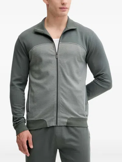 Hugo Boss Zip Panelled Sweatshirt In Gray