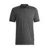 Hugo Boss Zip-placket Polo Shirt In Cotton And Silk In Grey