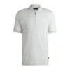 Hugo Boss Zip-placket Polo Shirt In Cotton And Silk In White